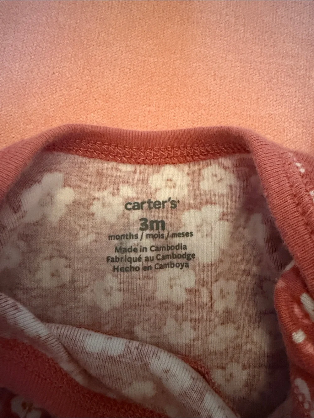 Carter's Rust Floral Long-Sleeve Footie